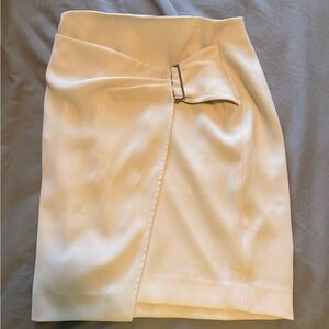 Aritzia Babaton Chic Cream Wrap-Front Pencil Skirt